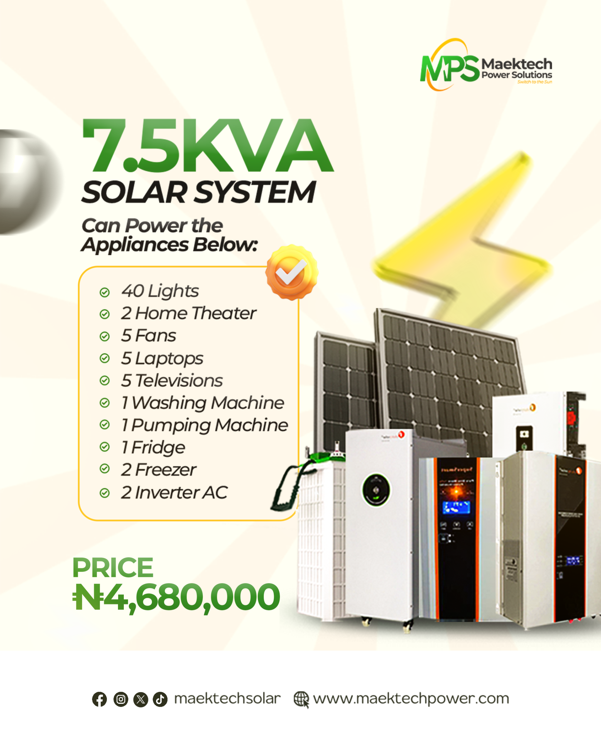 7.5KVA SOLAR SYSTEM
